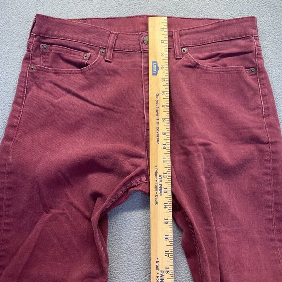 Levis 513 Jeans Mens Size 34X32 Burgundy Slim Straight Dark Red,Stretch - Picture 4 of 12